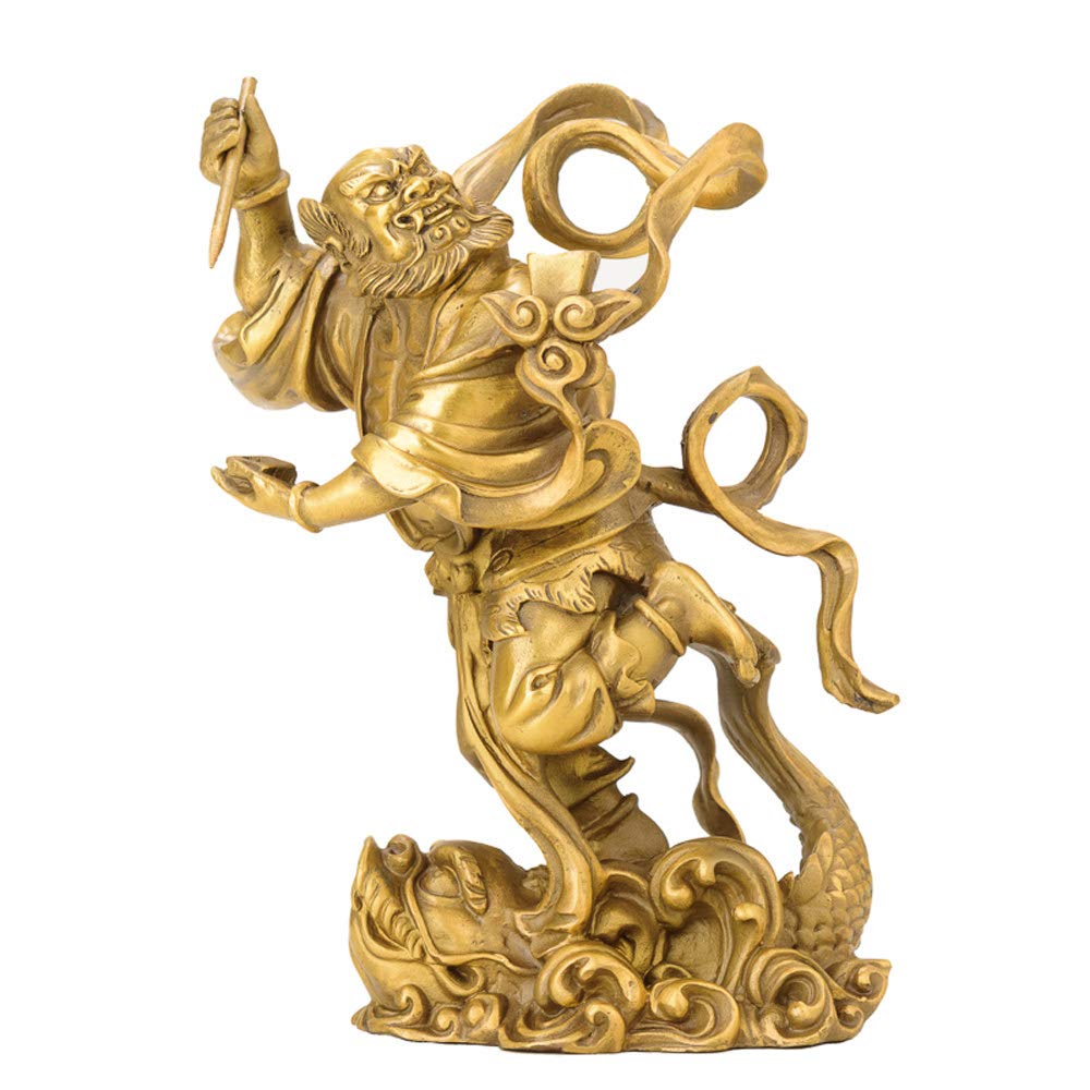 Home decorations,Decoration Pure Copper Kuixing Statue, Lucky, Study Desktop Collection, Home Sculpture, Symbol of Wealth and Longevity, Perfect Business Gift (12 X 10 X