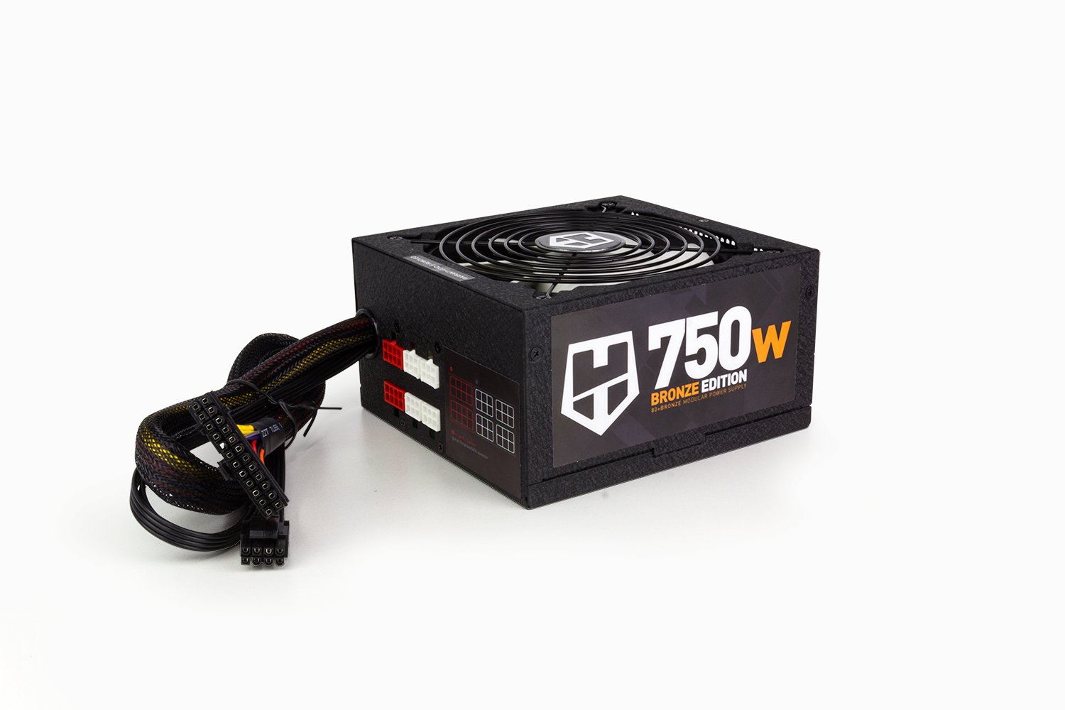 Nox Hummer 750W -NXHM750BZ- Fuente de alimentación 750W, certificado 80 PLUS Bronze, cableado modular, ultra silenciosa, ventilador 140mm, color negro