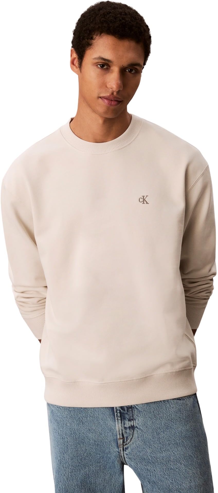 Calvin Klein Herren Ls Eu 350terry Monogram Cn Swtsh Lv04rc296g Sweatshirts (1er Pack)