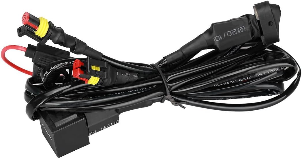 K Cablaggio Barra Luminosa A LED Per 2 Luci 1 Fusibile Luce Interruttore On-off 12V 40A Relè 180/300W Per Barra Luminosa Da Lavoro A LED Da 4-52 Pollici - Foto 4