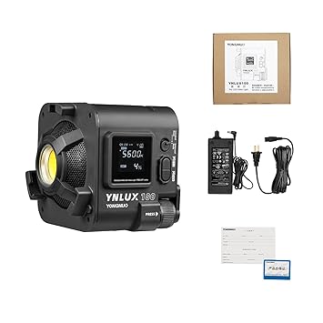 Yongnuo YNLUX100 LED Video Light with Bowen Mount and Reflector, Continuous LED Lighting 3200-5600K Bi Color, CRI95+, 12188Lux@1M, 2.4G Wireless Remote Control for Wedding, YouTube Videos