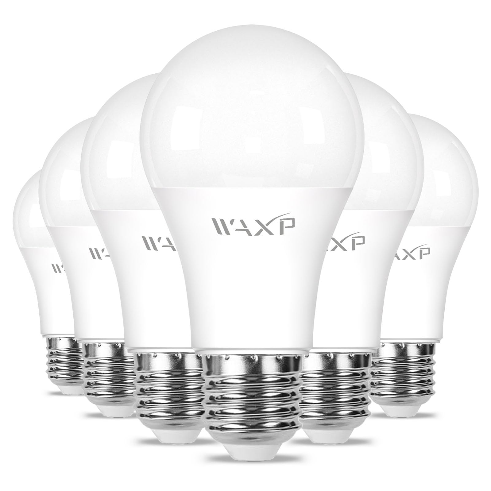 WAXP E27 Screw LED Light Bulb Cool White 100W Equivalent, 6500K 12W 1380 Lumen ES GLS Bright White Large Screw in Light Bulb, Non-dimmable, Pack of 6