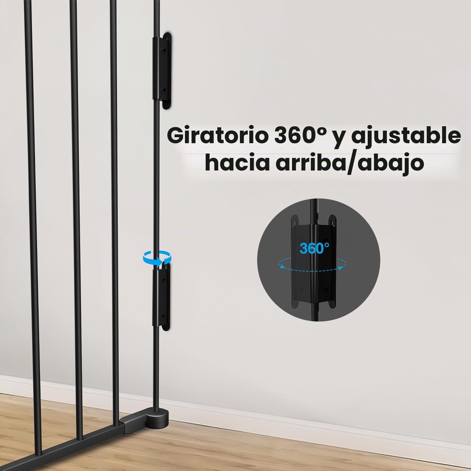 Rejilla protectora para chimenea con puerta, 310 cm, protección animal y seguridad infantil, incluye 5 elementos, parque plegable, color negro