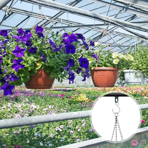 MIHURO 60 Gewächshausclips + 30 S Haken Edelstahl, Robust und Langlebig Gewächshaus Zubehör, Wintergarten Pflanzenhaken,Aufhänger für Wintergarten für Pflanzenkörbe, Rankhilfe & Werkzeuge