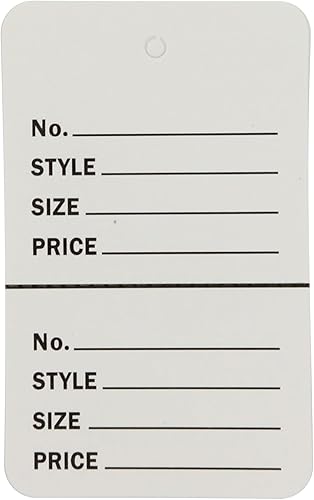 SSWBasics Etiquetas de precio de cupón perforadas blancas sin ataduras grandes - 1¾" W x 2 "H - Caja de