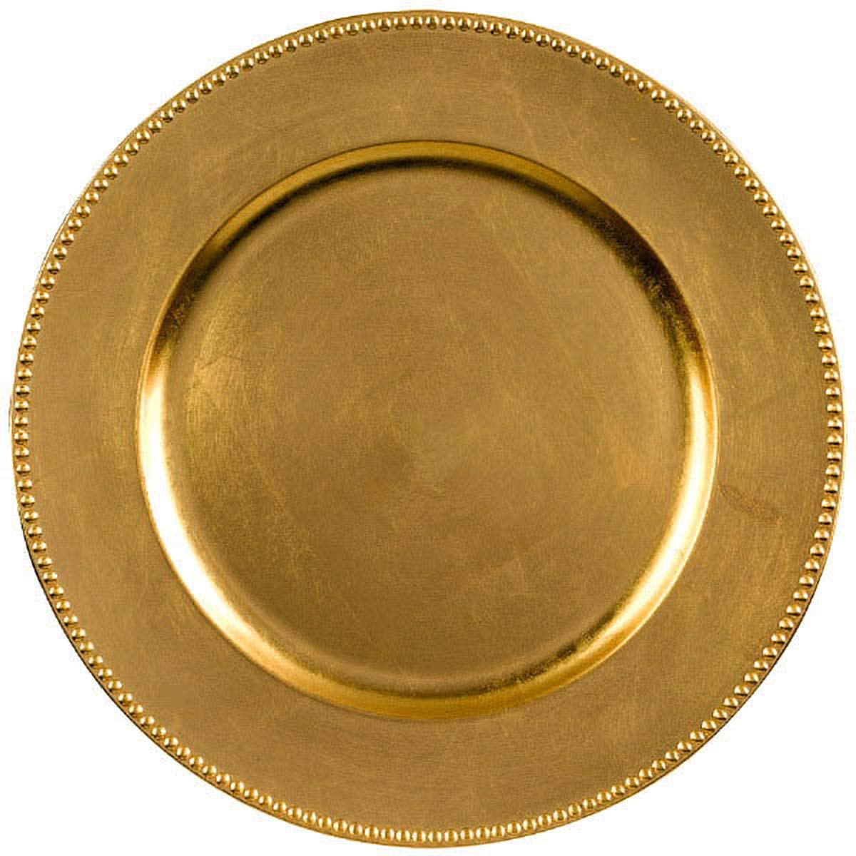 Amscan CP Round Metallic Gold Plastic Charger| 14'| Party Supply | 6 Ct