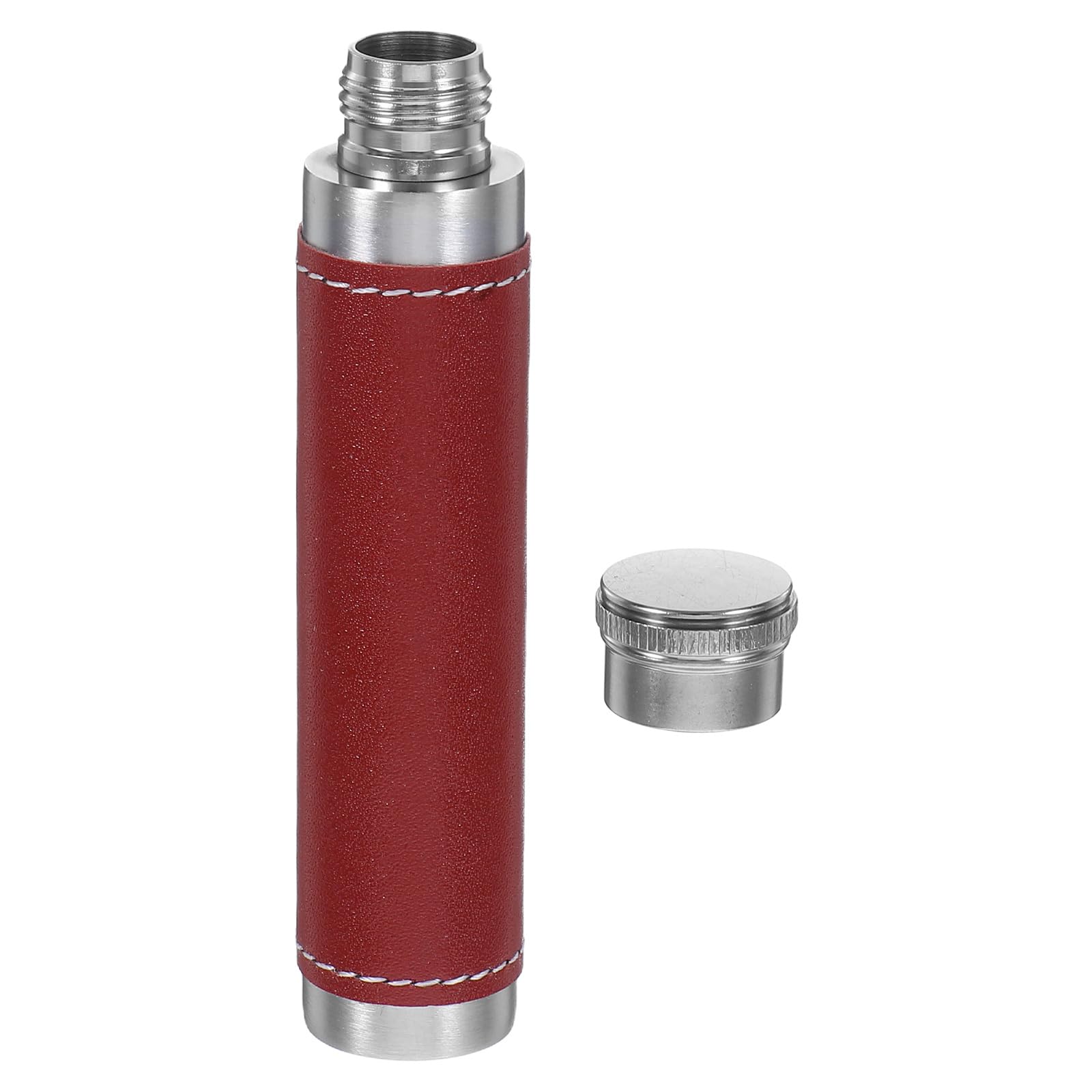 UPKOCH Portable Wine Tube Stainless Steel Mini Hip Flask 1Oz Round Cigar Shape Compact Outdoor Camping Travel Pocket Flask