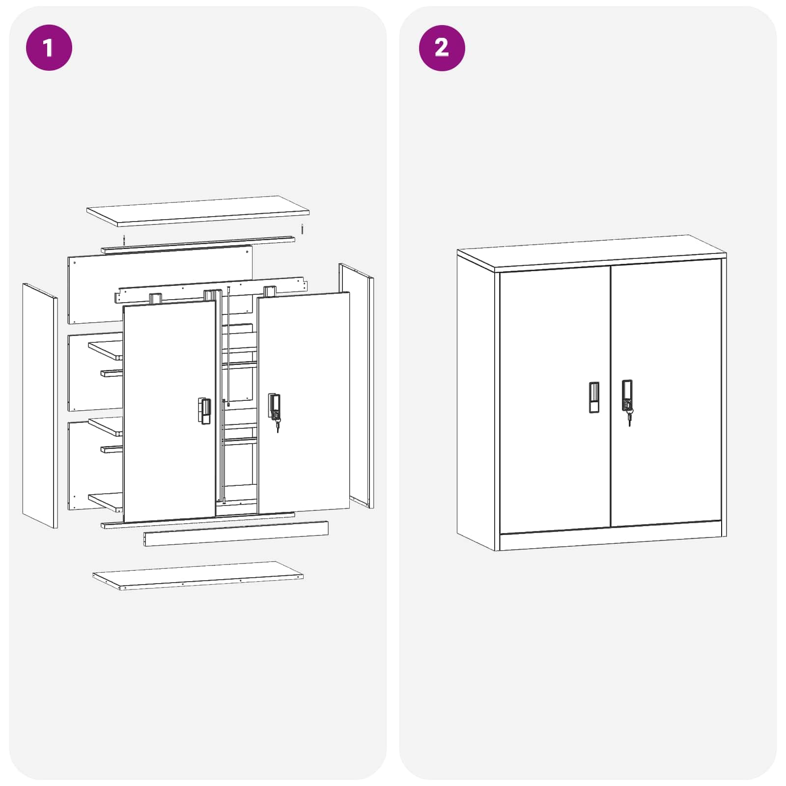 vidaXL Aufbewahrungsschrank Schwarz 90 x 40 x 105 cm Stahl, Modernes Büro, Rechteckiger Stahl Aufbewahrungsschrank, Abschließbar, Viel Platz, Robuste Lösung