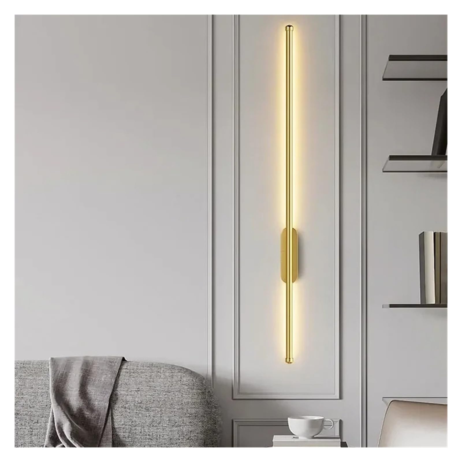 Lampade da parete a LED moderne e minimaliste in stile nordico, per soggiorno, camera da letto, sfondo corridoio, decorazione semplice per interni (luce calda, altezza 80 cm)