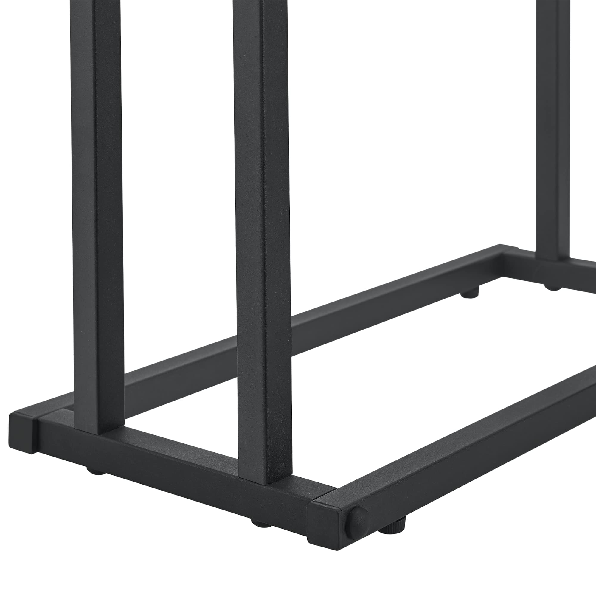 [en.casa] Toallero de Pie con 2 Barras en Forma Escalonada Soporte de Toalla Ropa Organizador para Baño Estable Acero 78 x 48 x 24 cm Negro