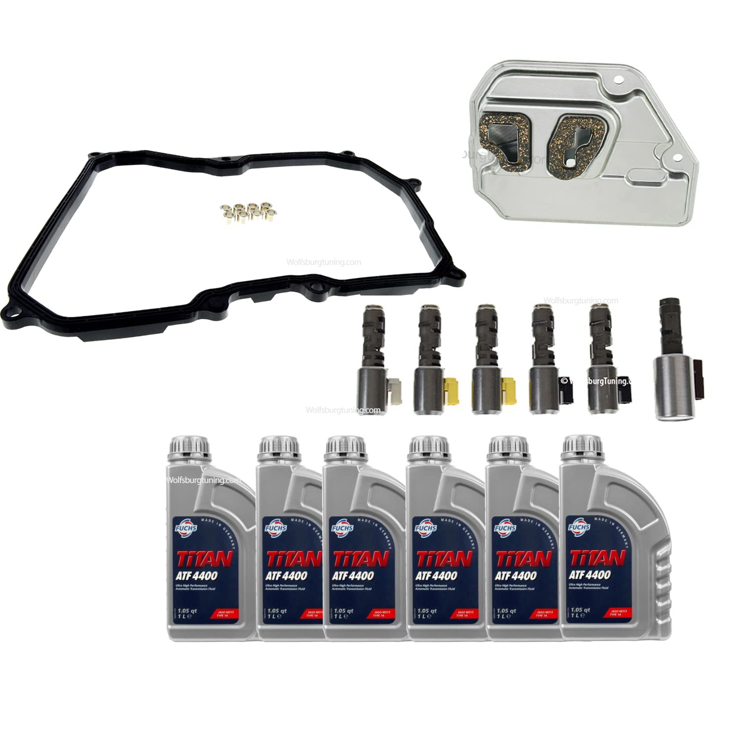 Wolfsburg Tuning Automatic Transmission Trans Pan Gasket Filter Solenoid Fluid Kit 6F21WA GA6F21WA R53-R61 2002-2016 Compatible with Mini Cooper Clubman JCW Countryman Paceman Coupe