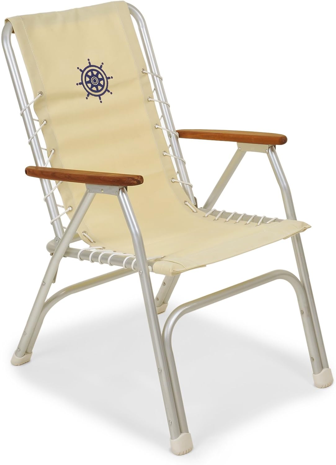 FORMA MARINE High Back Deck Chair, Boat Chair, Folding, Anodized