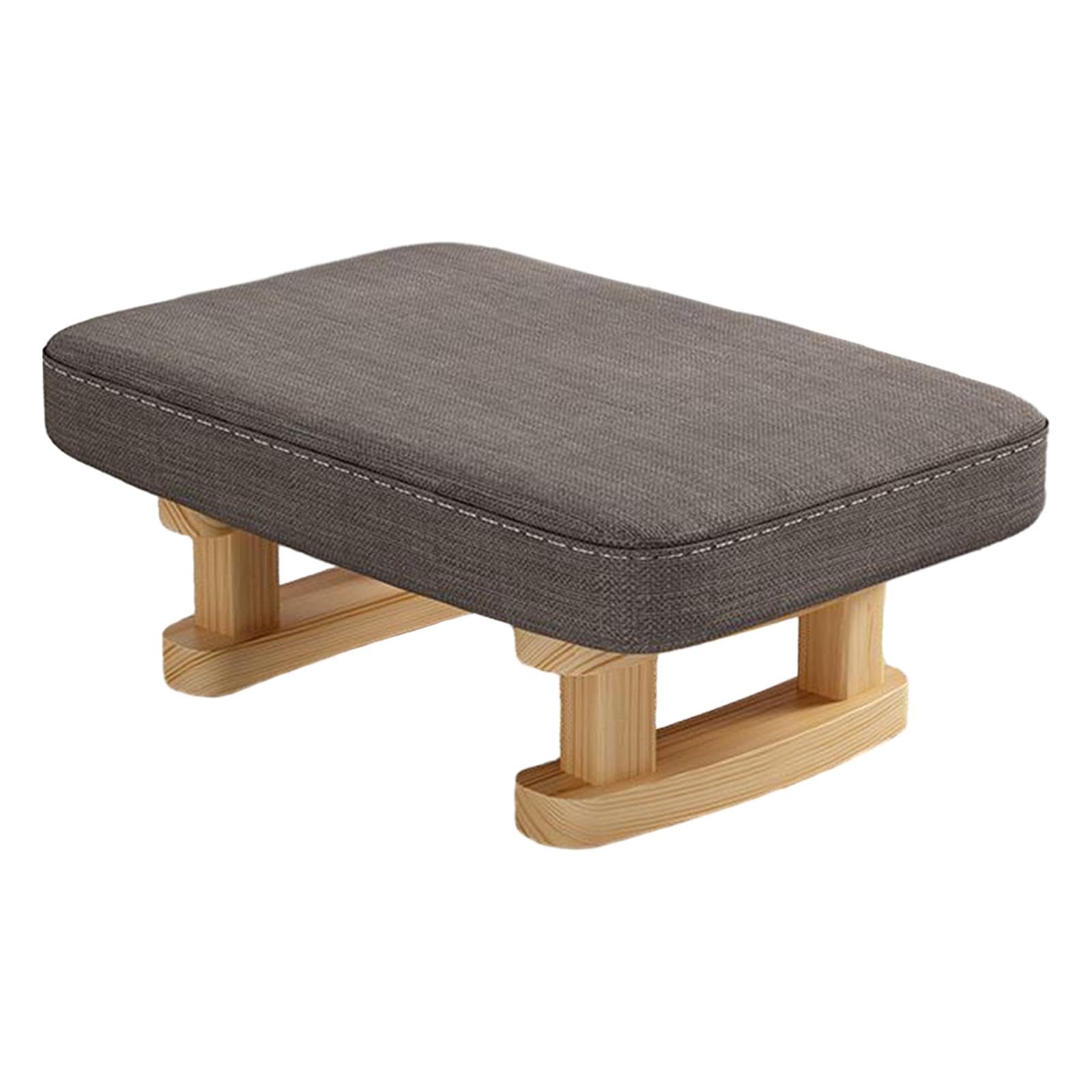 Rectangle Step Stool Footrest with Wooden Legs for Dining Bedroom Desk dark gray| Ottomans, Footstools & Poufs|Home & Garden-image-42