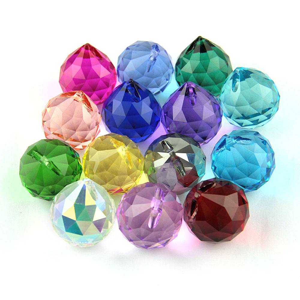 15mm-40mm 1 Stück/10 Stück Kristalle Glaskugel Für Kronleuchter Shinning Prisma Sonnenfänger-dunkelviolett_30mm 10 Stück