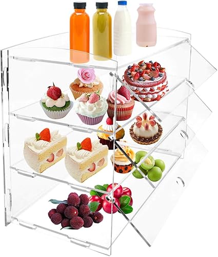 Miniatura 10 de Vitrina de pastelería de 5 niveles para mostrador de panadería y pastelería de acrílico transparente, caja de exhibición de galletas de postre de