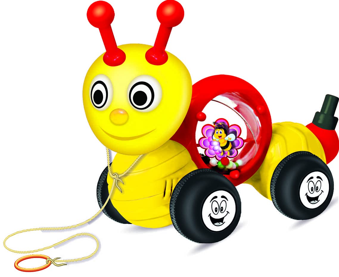Toyzone Bee Pull Along-71464 | Infant and Pre-School Toy | Free Wheel Toy | Early Age Development Toys for Kids | Pulling Toy with Cord| Push N Pull Toy