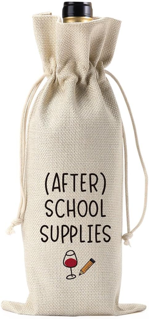 Funny Teacher Wine Bag Best Teacher Gifts Teacher Appreciation Thank You Gifts for Women Men Retirement Graduation Gifts for Teacher Wine Gift Bag