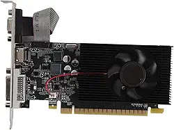 Yunir Placa gráfica GT740 4GB GDRR3 de 128 bits, placa de vídeo de baixo perfil de ventilador único, interface multimídia DVI VGA HD PCI E 3.0 X16 placa de vídeo para computador com ventilador