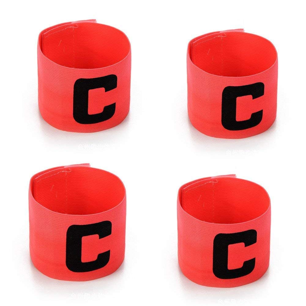 Wendy Mall 4Pcs Colorful Football Soccer Player Sport Flexible Sports Adjustable Bands Captain Armband for Kids and Youth