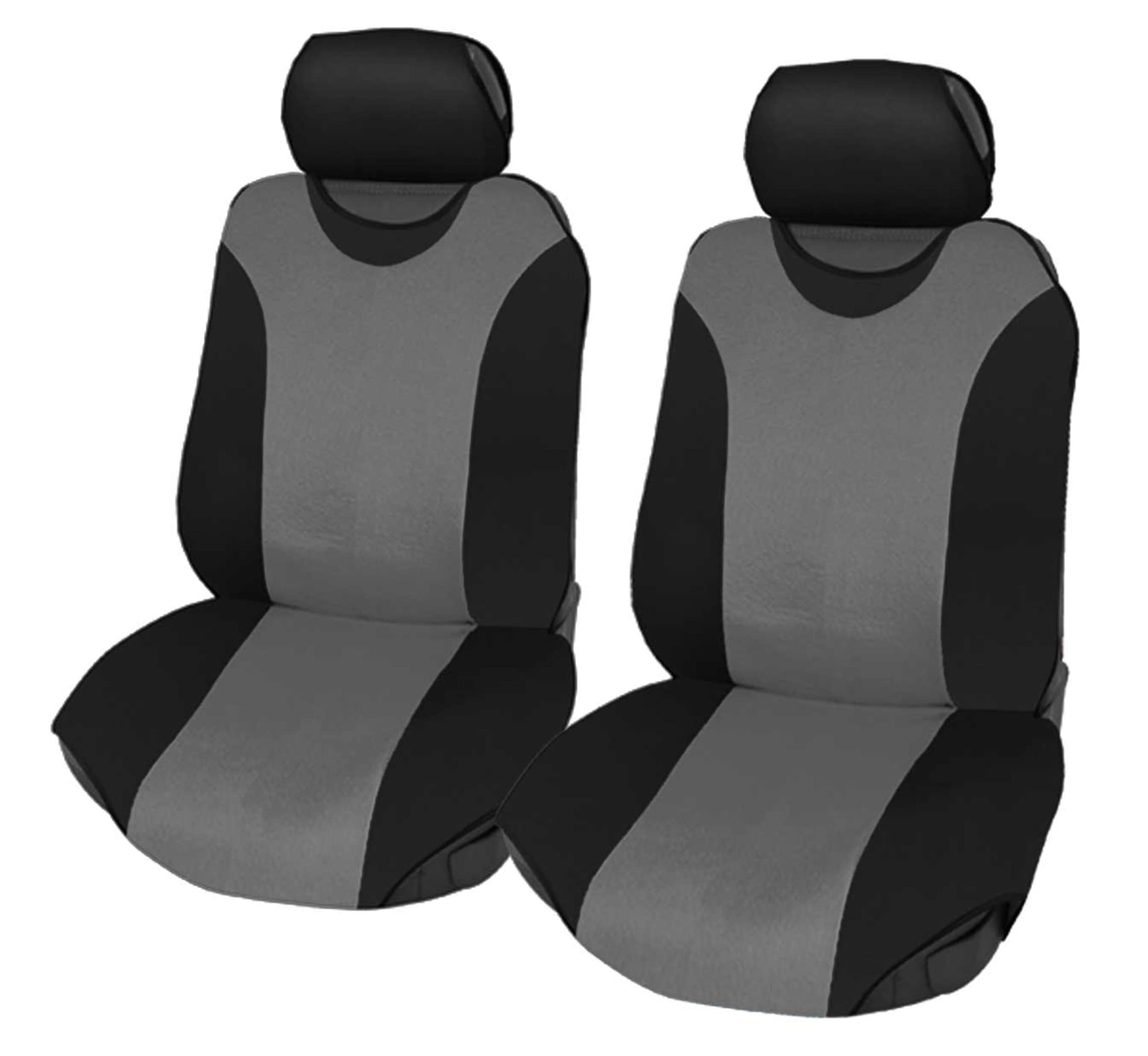 Lupex Coprisedili per Auto Universali Tessuto Poliestere Coppia Anteriore Grigio R1