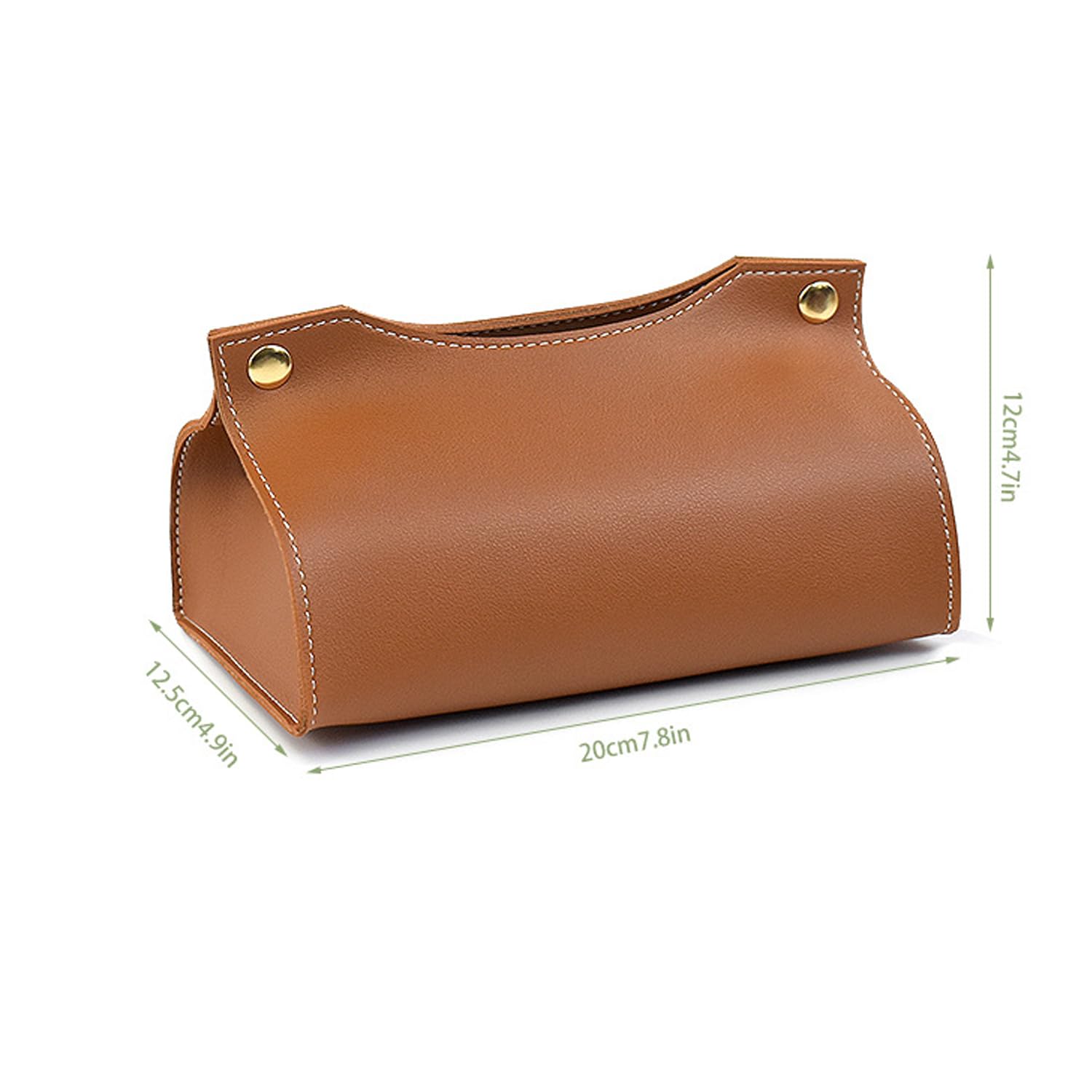 Leather Tissue Box Cover, Leather Tissue Box Organizer Holder for Home Living Room Table, Leather Car Mounted Tissue Storage Box (Coffee)