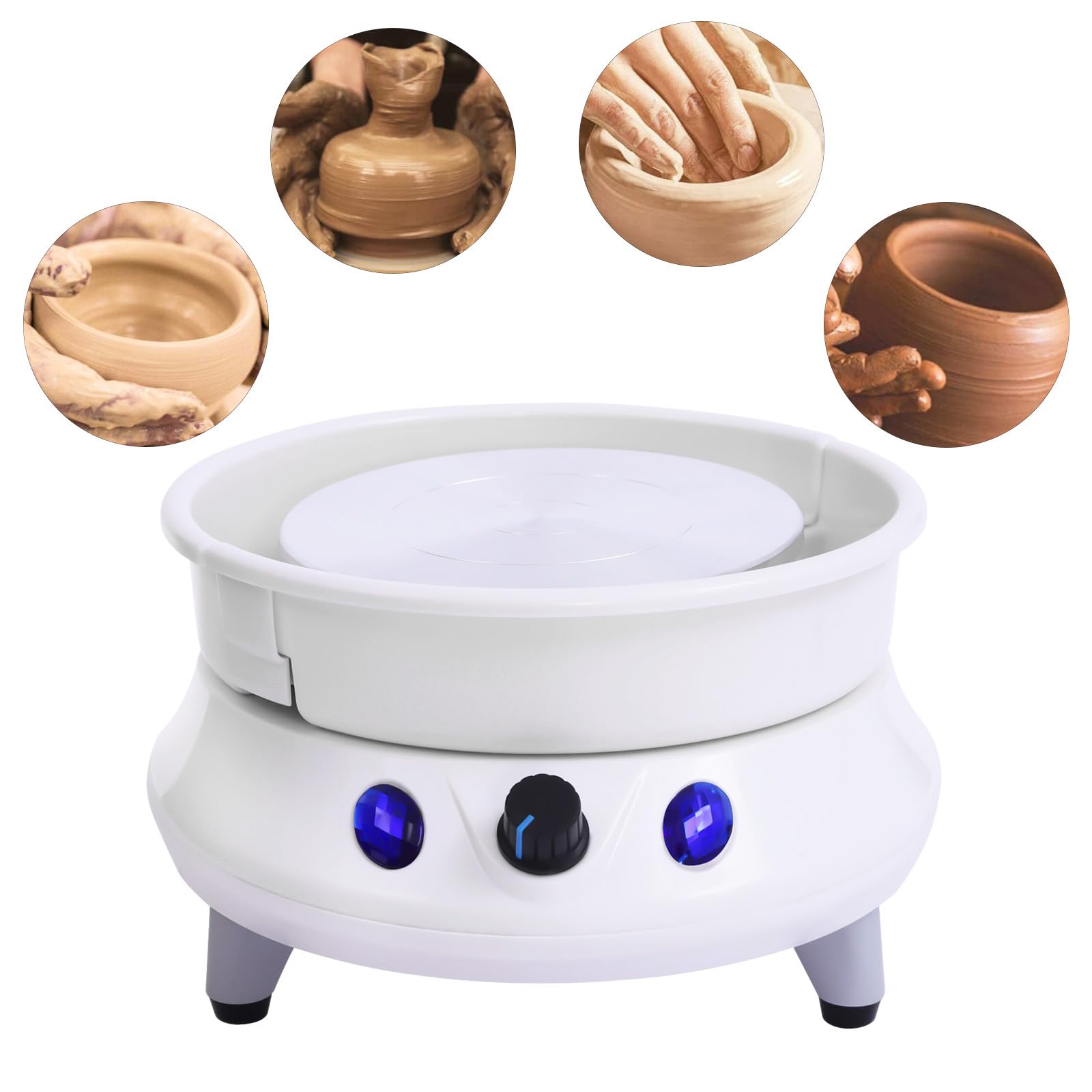 Disco elettrico per ceramica, macchina per argilla da 120 W, con piatto girevole da 15 cm, velocità regolabile, per lavori in ceramica, per lavori in ceramica, clay art artigianale, regalo fai da te