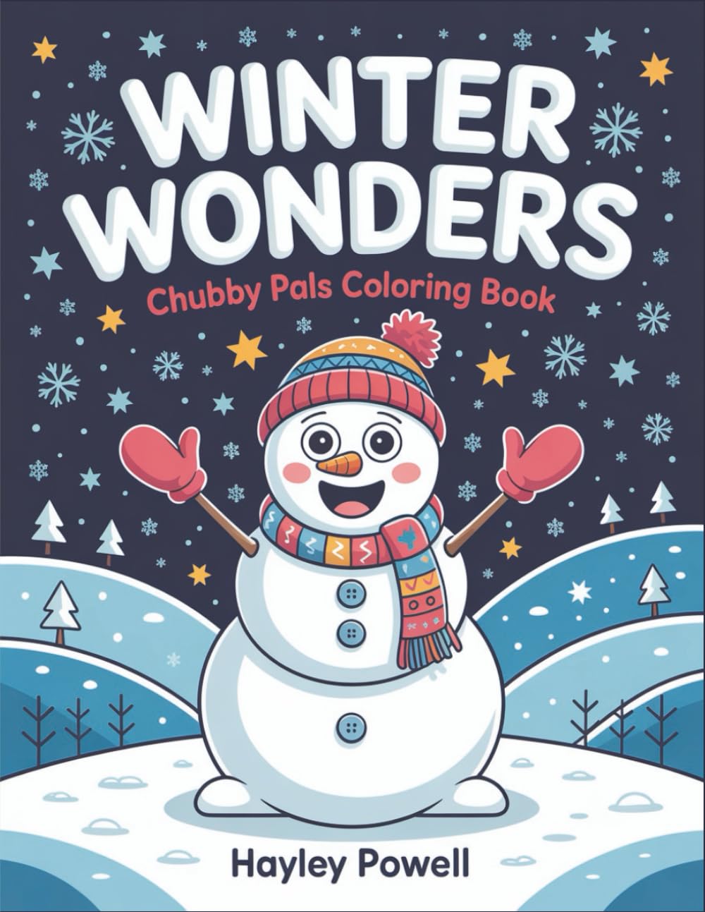 Winter Wonders: Chubby Pals Coloring Book | 40 Adorable Kawaii Animals & Characters with Cute Bold and Easy Designs | Simple Pages for Adults, Teens, Kids