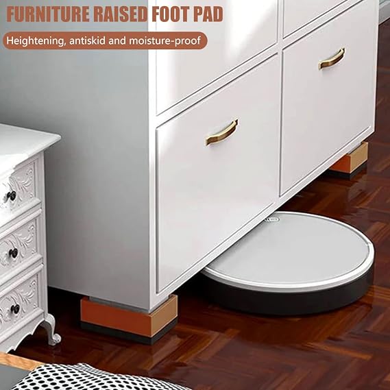 4 Pack Bed Risers, 5cm Heavy Duty Adjustable Furniture Risers Supports Up to 1000 lbs Stackable Desk Lifts Leg Extenders with Anti Slip Pad for Table Couch Sofa Chair Bed Frame