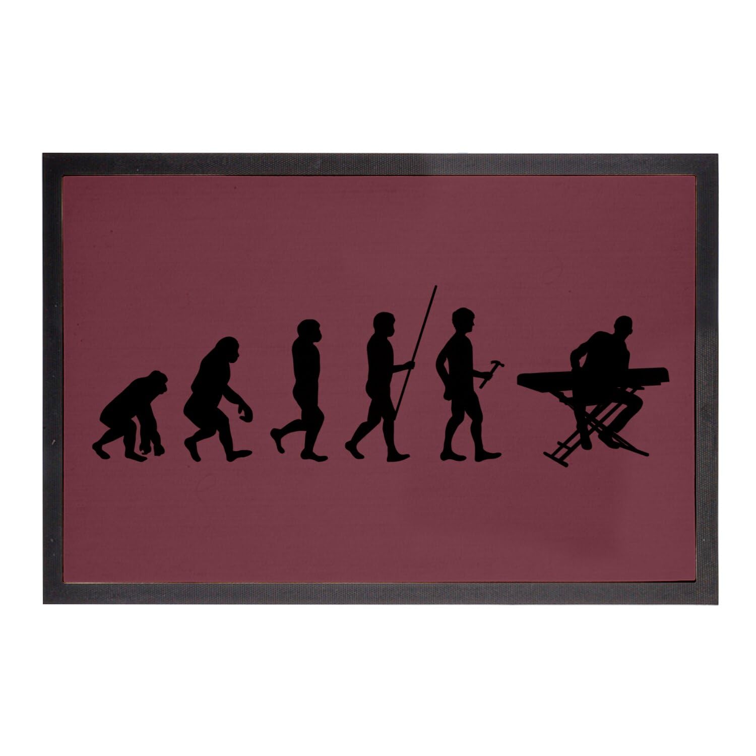 Paillasson piano rouge décoratif 75x50cm pour entrée de musicien