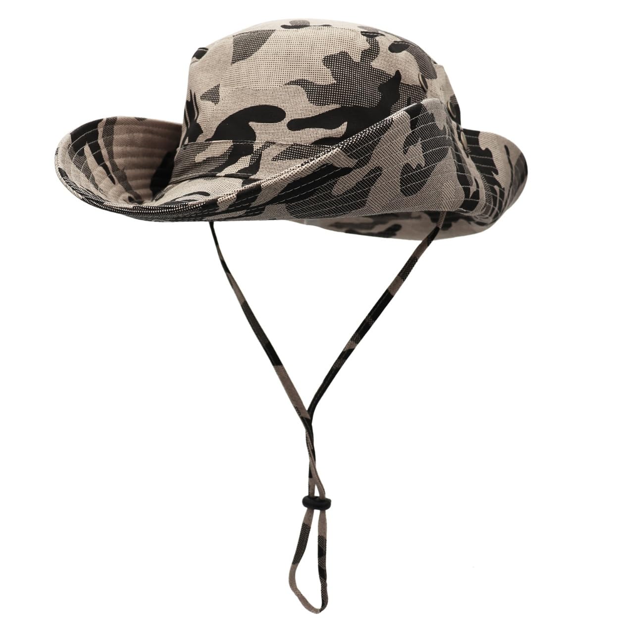 Herren-Sonnenhut, Tarnmuster, LSF 50+, breite Krempe, UV-Schutz, Safari-Hut, Unisex