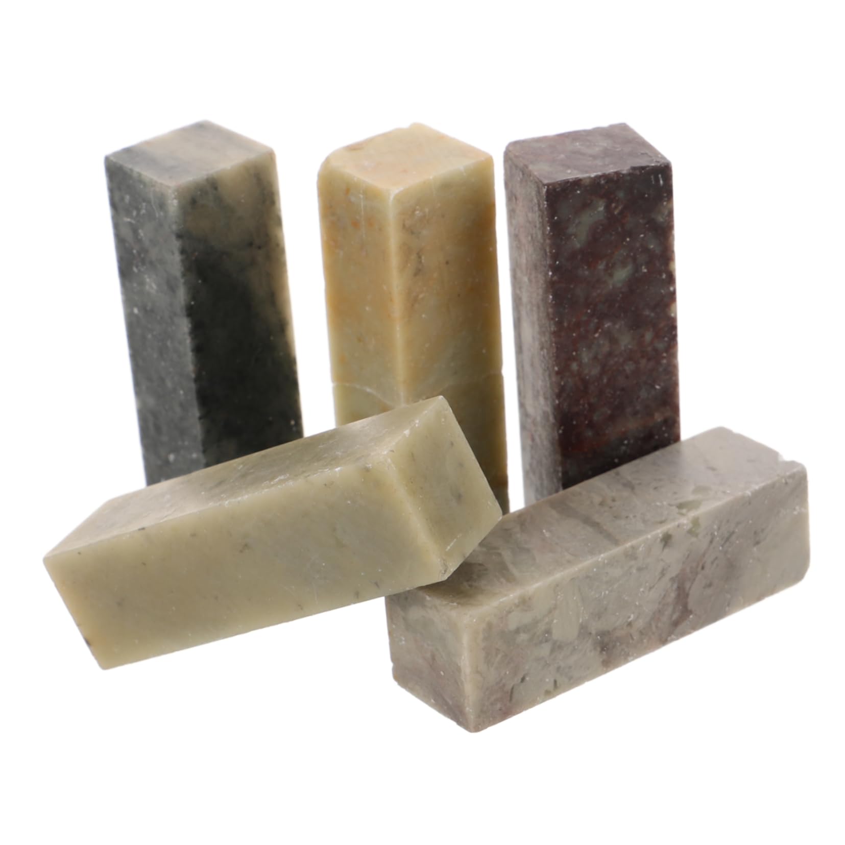 SHINEOFI Blocco di Sigillo in Pietra Rettangolare 5 Pezzi 1,5x1,5x5 Cm Impugnatura Comoda e Facile da Controllare, per Incisioni e Pratiche Artigianali