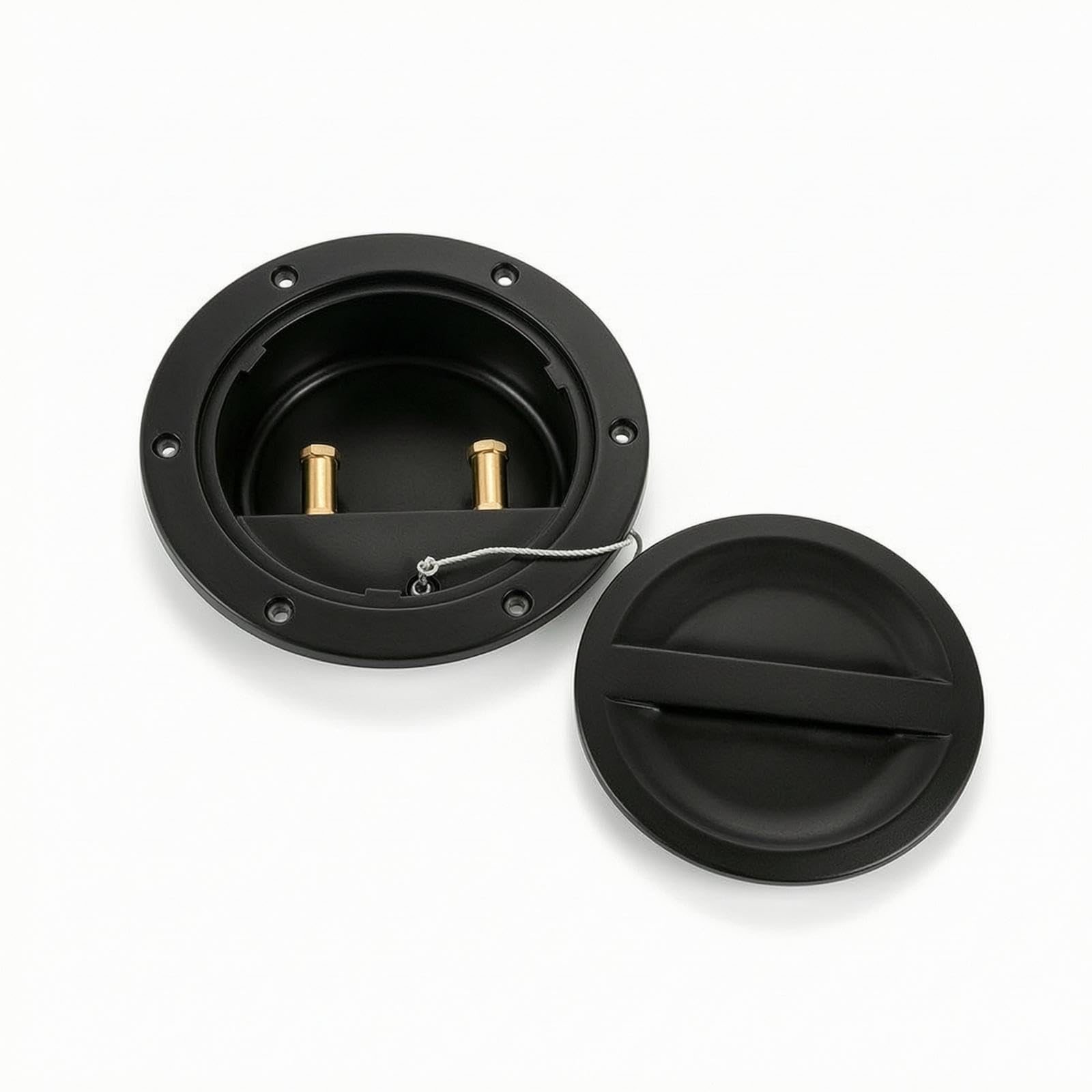CALANDIS Wiring Connection Box with Cover Flush-Mount Marine Electrical Enclosure Low-Profile Electrical Junction Box for Boat Owners, Hobbyists, Boats, Decks 2-terminal - Black-image-26