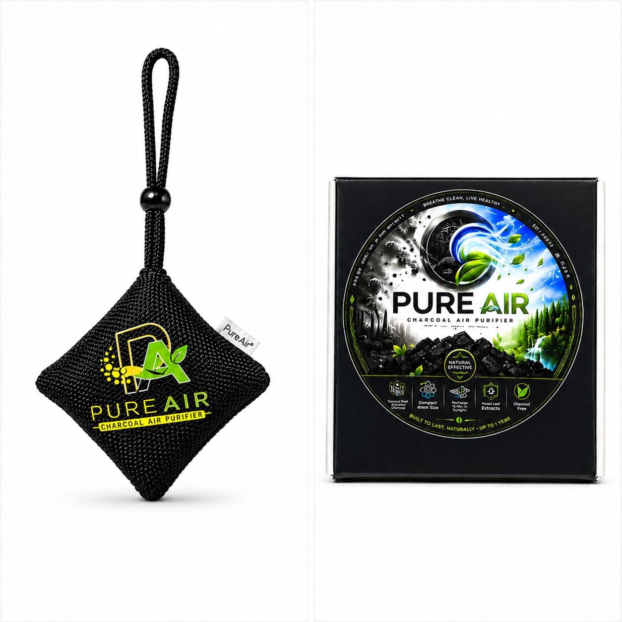 PURE AIR Royal Premium Non-Electric Car Air Purifier with Activated Charcoal, Natural Odor Eliminator, Smoke & Moisture Absorber, Reusable-picture-26