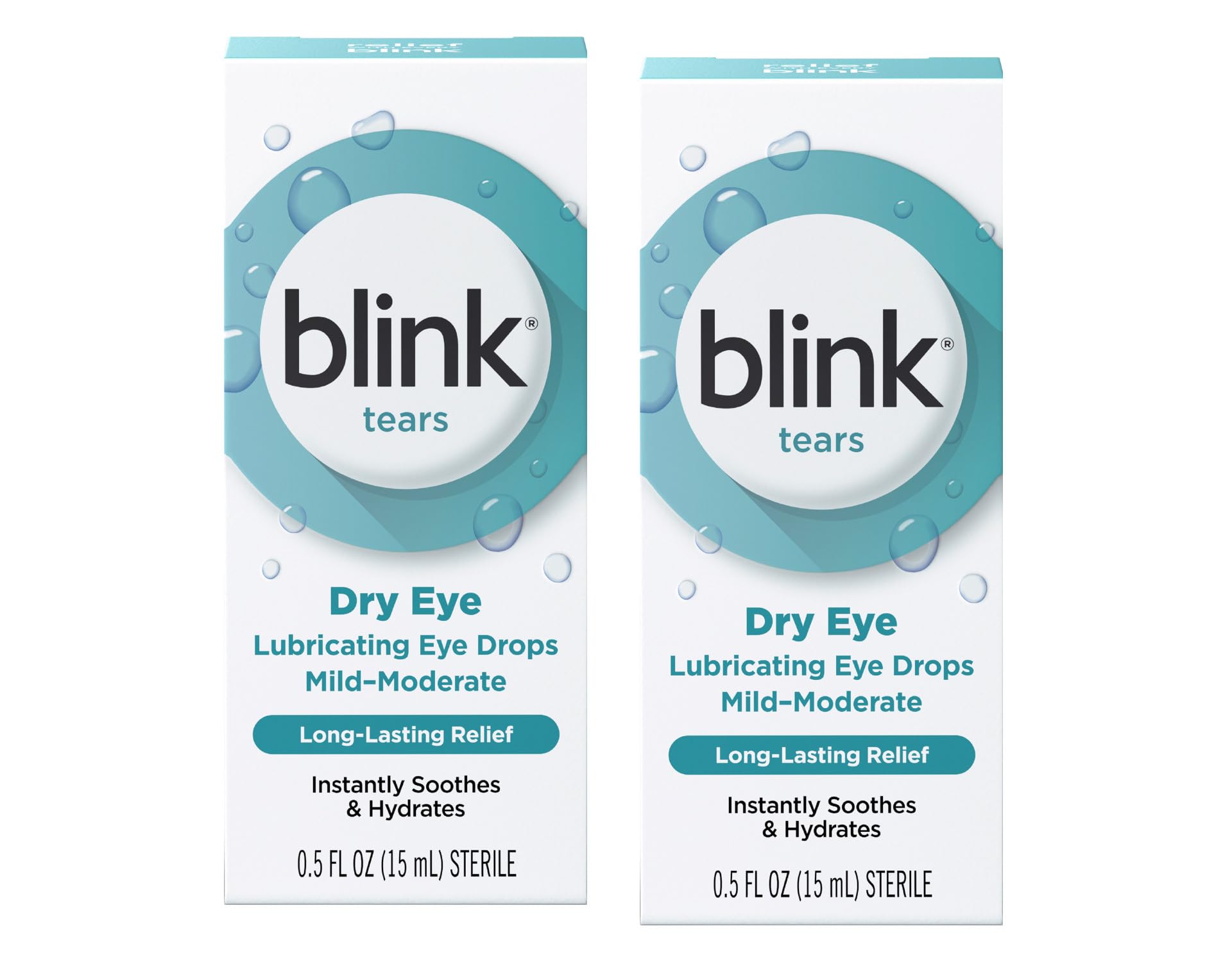 Tears Lubricating Eye Drops, Eye Care for Mild to Moderate Dry Eyes, Hyaluronate for Boosting Hydration, Moisturizing & Soothing Eye Drops for Dry Eyes, 0.5 fl oz (Pack of 2)