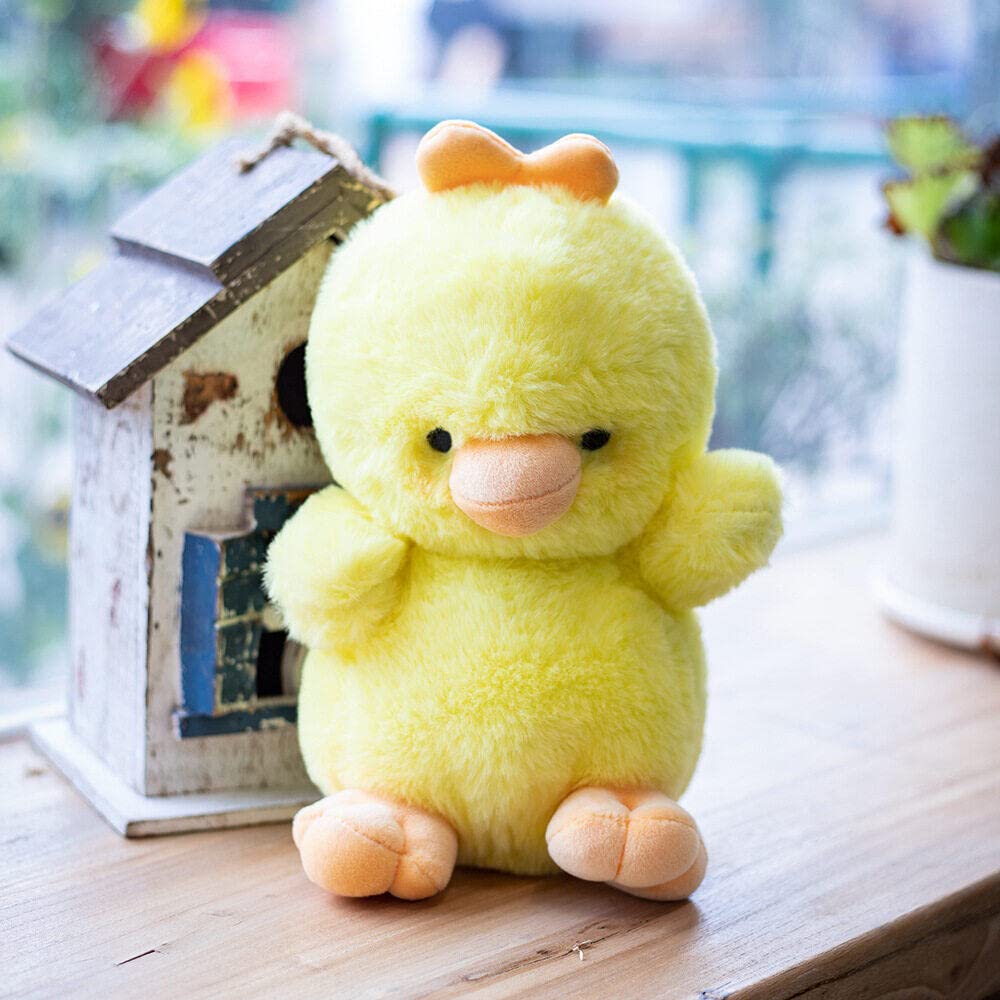 FIASHCN Cute Pet Plush Toy Bear Lamb Elephant Chick Doll Cuddly Pillow Stuffed Animal Doll For Kids Xmas Birthday Gifts Chicken 23cm
