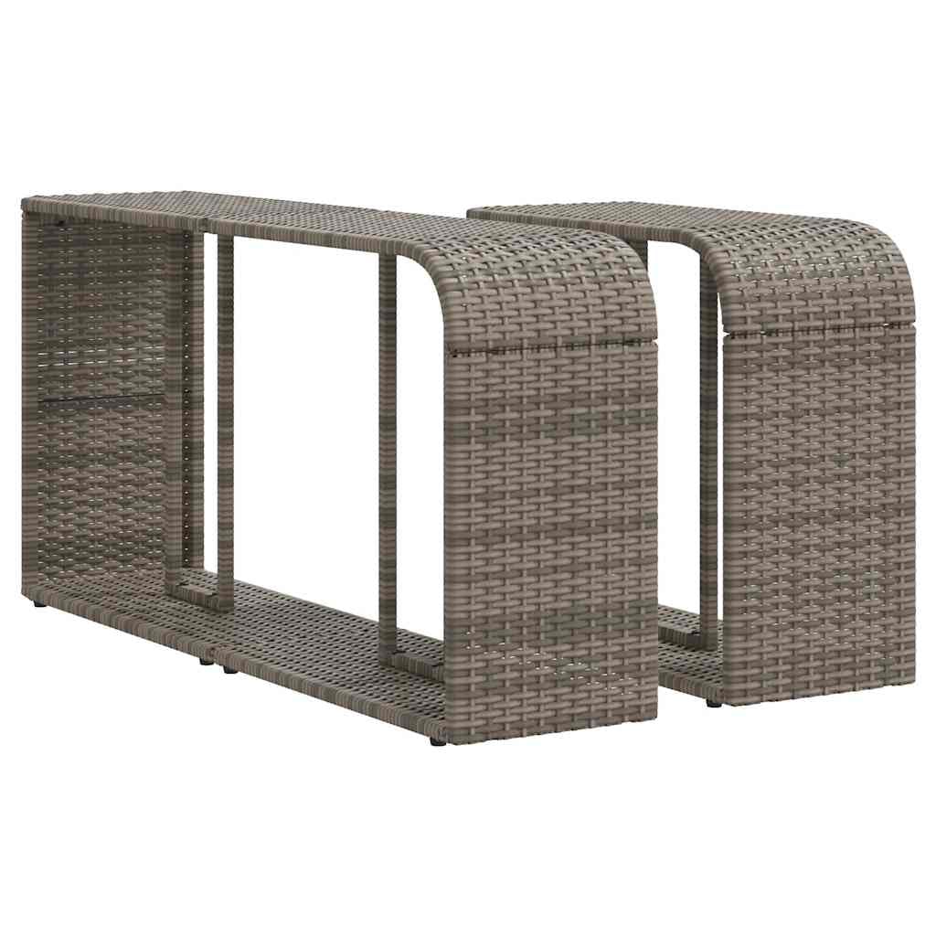 10-TLG Garten-Sofagarnitur Hellgrau Poly Rattan mit Kissen, wetterfestes Outdoor Lounge Set für Terrasse Balkon Wintergarten, modular, pflegeleicht, platzsparend, inklusive Tisch und Regal