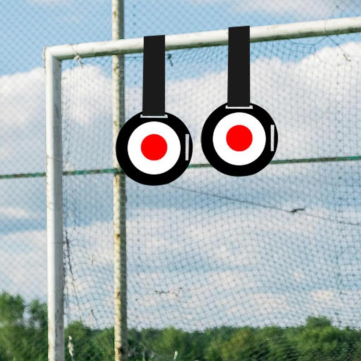Sarini 2 Pezzi di Dischi Bersaglio per Allenamento di Calcio, Disco Bersaglio per tiro con Porta da Calcio con Cinghia Regolabile, Piastra Bersaglio per Migliorare l'agilità reattiva