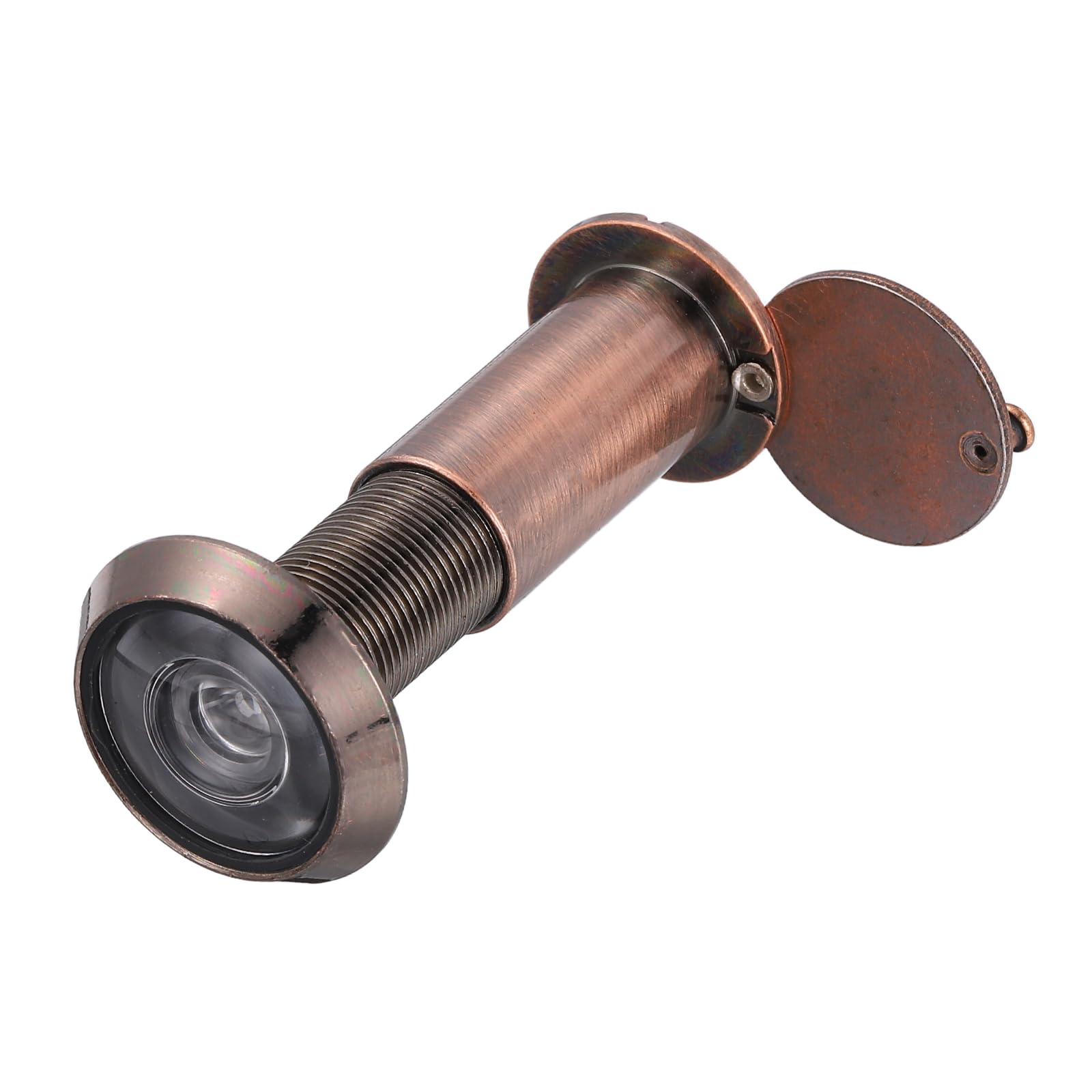 PATIKIL 24 mm Door Viewer Peephole, Zinc Alloy 200-Degree Privacy Door Viewer with Heavy Duty Rotating Privacy Cover Fits for 1-9/16" to 2-3/16" for Home Office Hotel, Red Bronze
