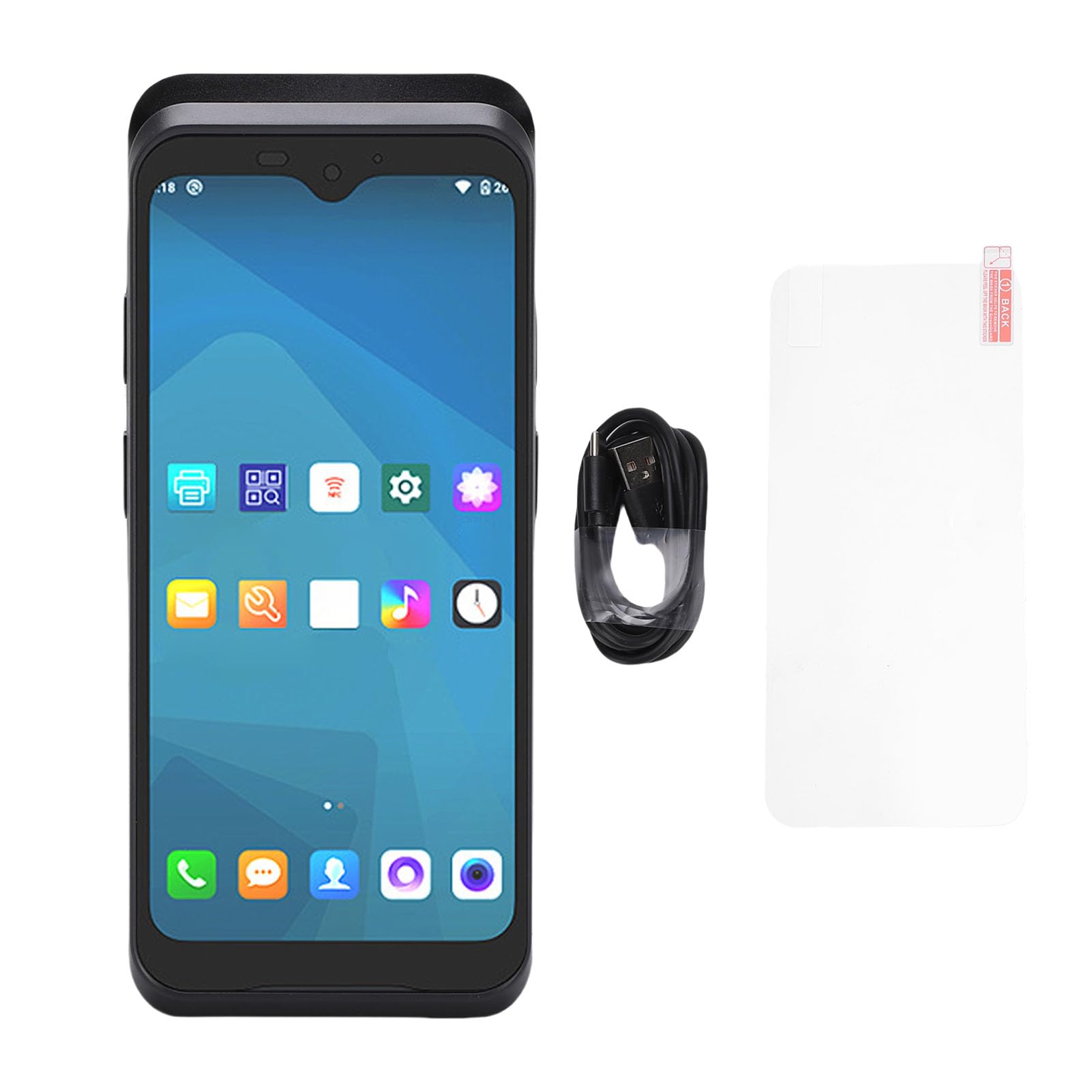 Asixxsix Impresora de Recibos POS portátil, 6.2 Pulgadas HD Pantalla táctil móvil Punto de Venta Tableta, Impresora térmica de Alta Velocidad de 58 mm construida en cámara de 8 MP