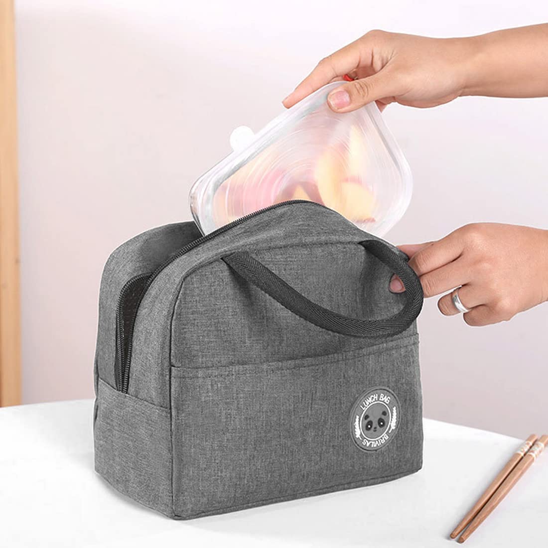 LEEQ bolso del refrigerador del almuerzo,Bolsa Termica Porta Alimentos Comida Almuerzo Bolsa Isotermica con Forro Aislamiento Térmico,Genial para Playa,Picnic,Camping,Barbacoa