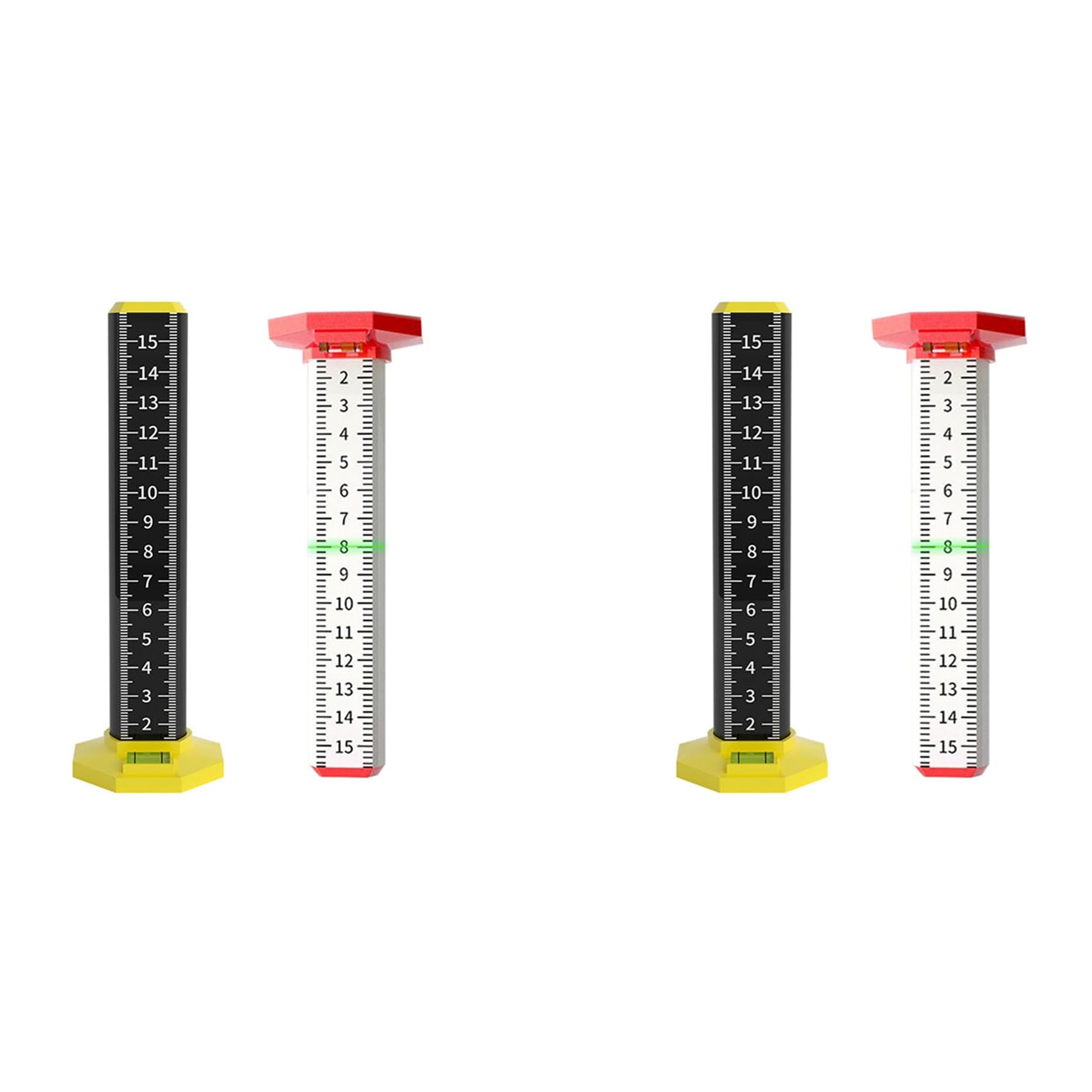 Jnchdghwa Black & Red 4Pcs Ceiling And Floor Tile Height Ruler, Measuring Ruler With Magnetic Base, Measuring Ruler, Suspended Ceiling