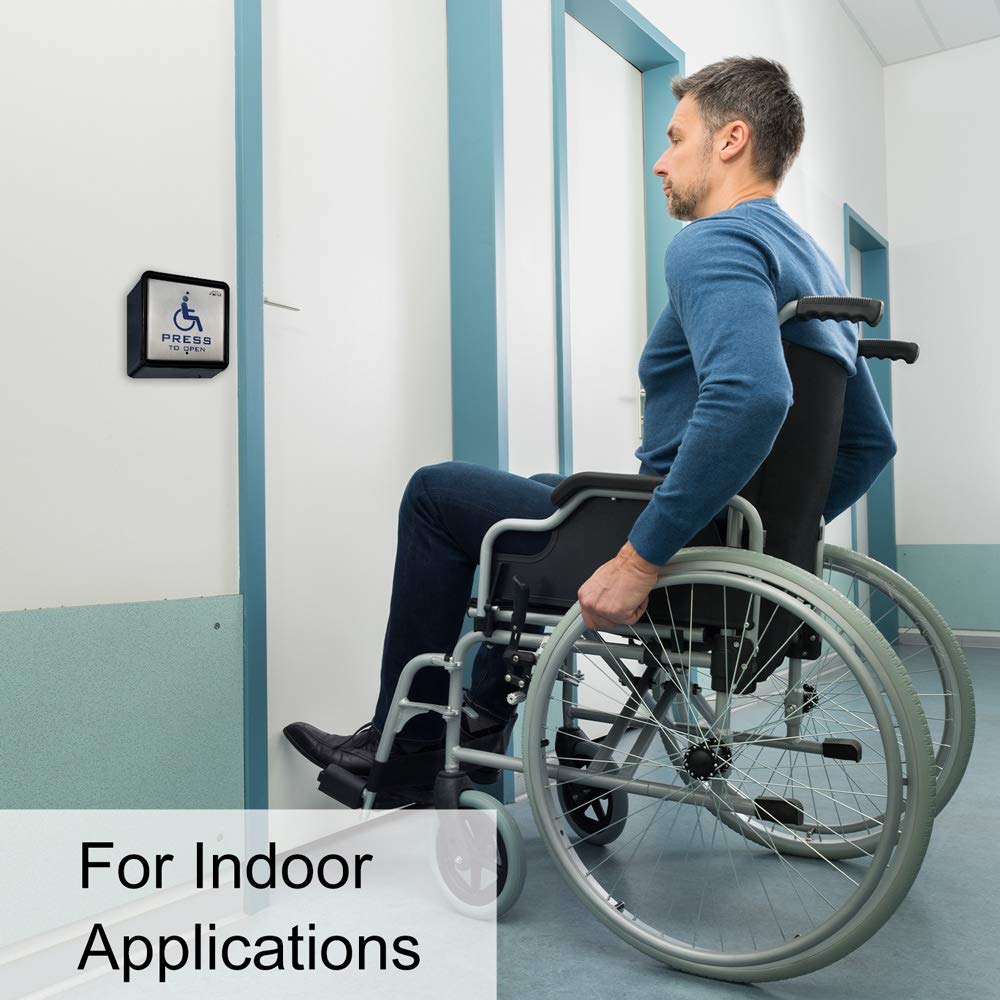 Visionis VIS-7039 Bouton poussoir carré en acier inoxydable pour contrôle d'accès avec NC COM et aucune sortie avec boîtier arrière inclus