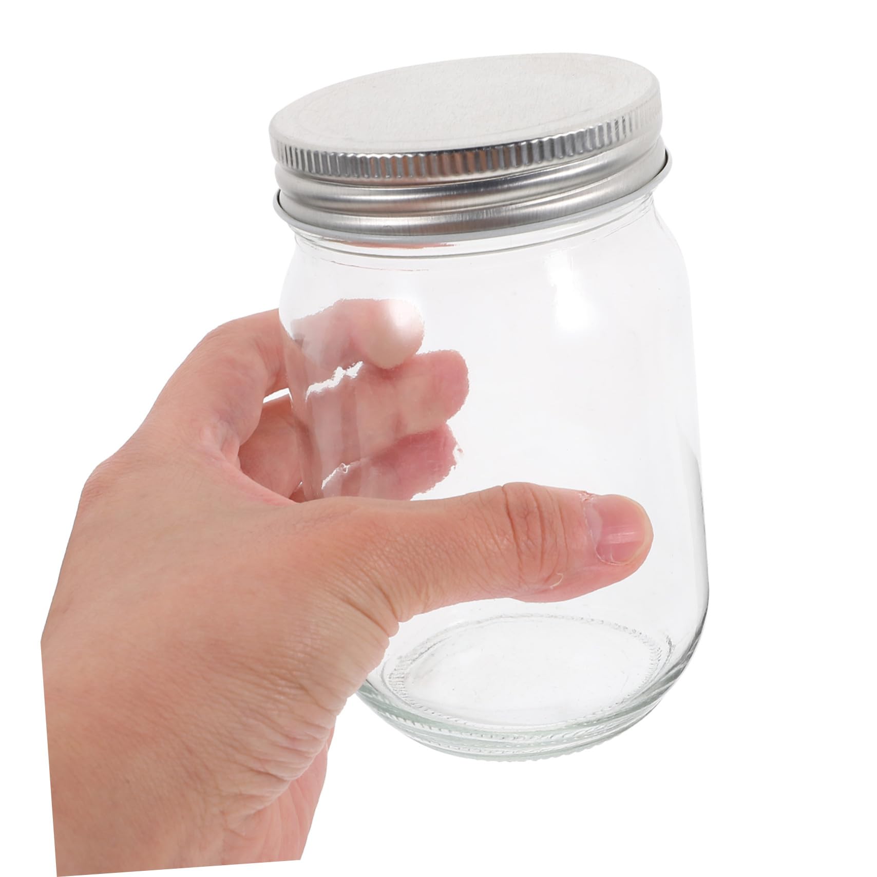 4 Stück Einmachglas mit Deckel 380ml Glas, Breit Geöffnet