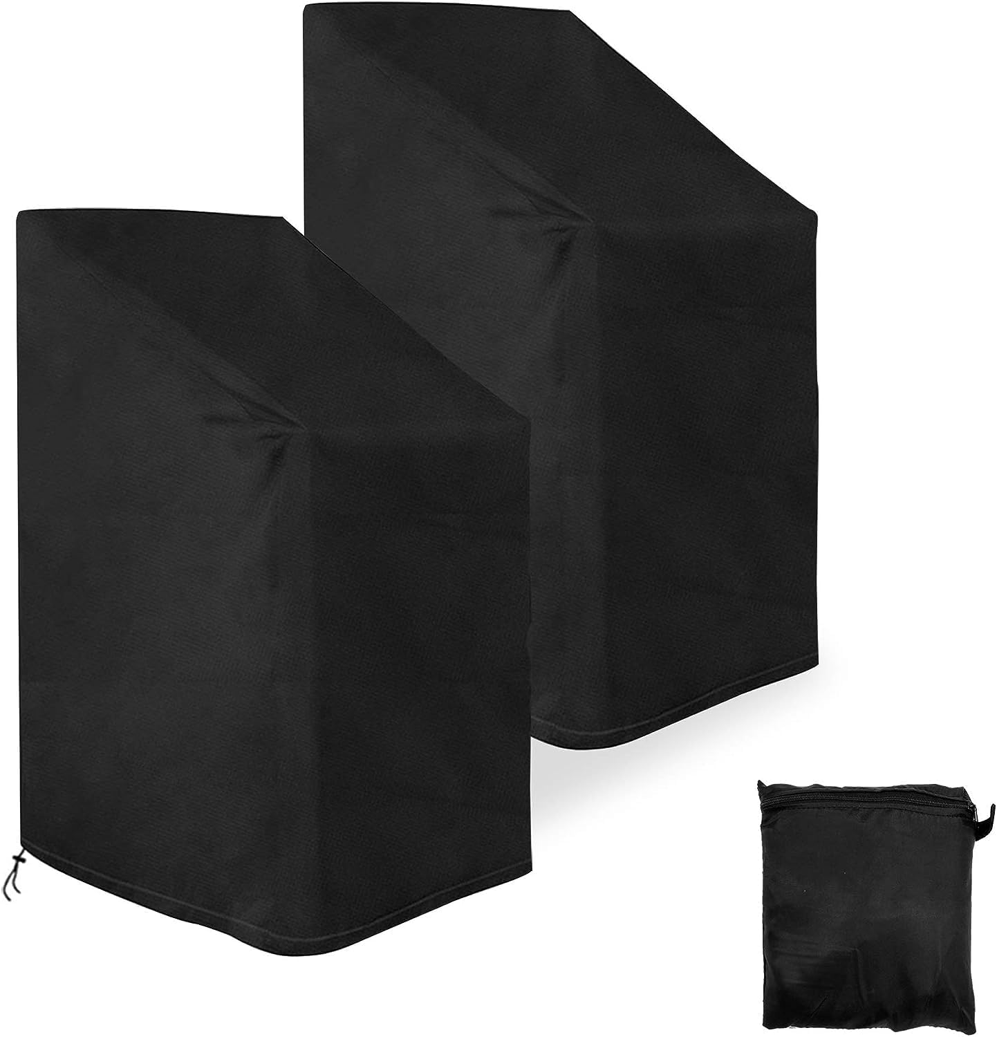 GIOTUK Garden Stacking Chair Cover 210D Oxford Waterproof Outdoor Chair Covers Windproof UV Resistant Patio Furniture Cover Fits Up to 6 Stacked Chairs 114×85×65cm (2)