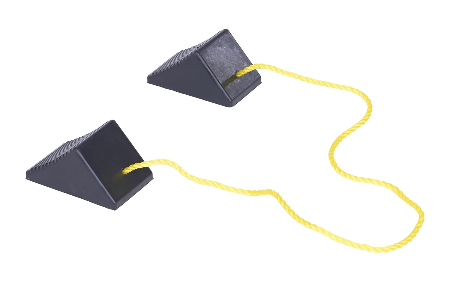 Vestil RWC-2-PR Molded Rubber Wheel Chock with Rope 8 In. x 56 In. x 4 In. Black