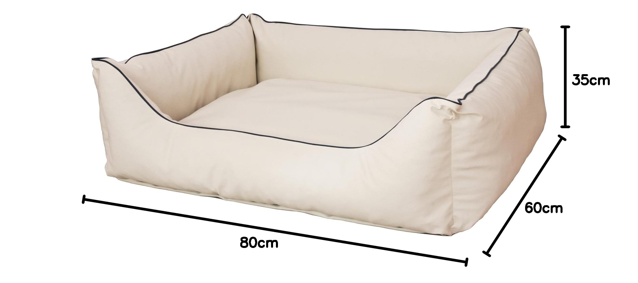 Cama para perros CopcoPet Rocco 2 en 1, impermeable y de piel sintética, con colchón de plástico para perros con espuma de copos o espuma viscoelástica ortopédica