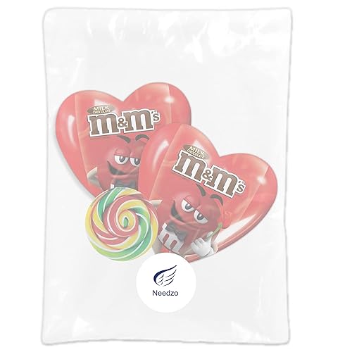Miniatura 4 de M&amp;M - Dulces de chocolate con leche para el día de San Valentín, latas en forma de corazón con paquetes individuales de dulces de tamaño divertido,