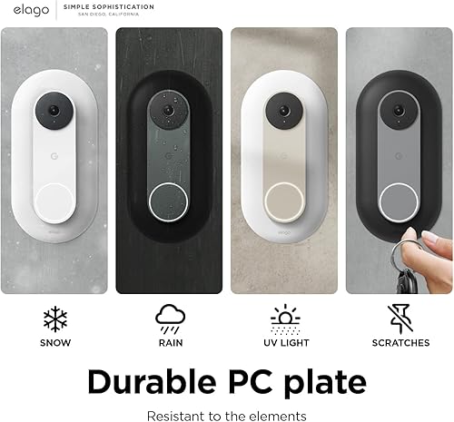 Miniatura 5 de elago Soporte compatible con Google Nest Hello Video Doorbell Wall Plate (cableado, 2. generación), timbre de puerta, color perfecto para combinar