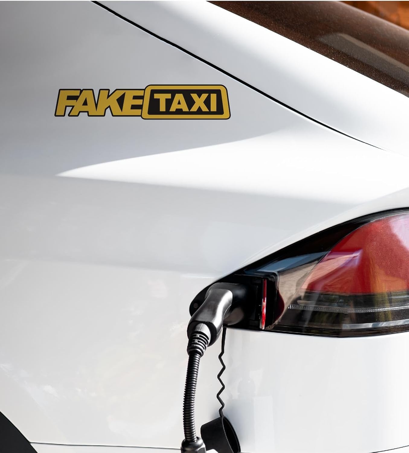 COPPIA DI ADESIVI 2 FAKE TAXI PER AUTO MOTO SCOOTER QUAD MOTOCROSS ADESIVO IN VINILE GIALLO E NERO JDM TUNING STICKERBOMB - 5