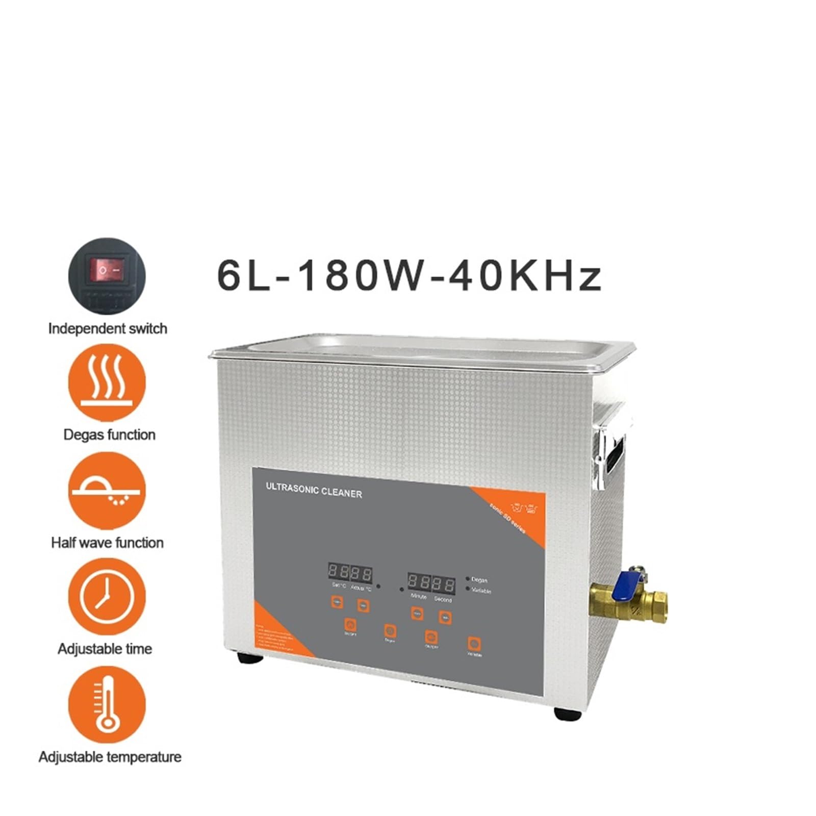 Limpiador Ultrasónico Digital De 6L Y 180W, Temporizador Calentado For Baño For Disco De Vinilo, Inyector De Carburador, Motor De Piezas De Automóvil De Latón